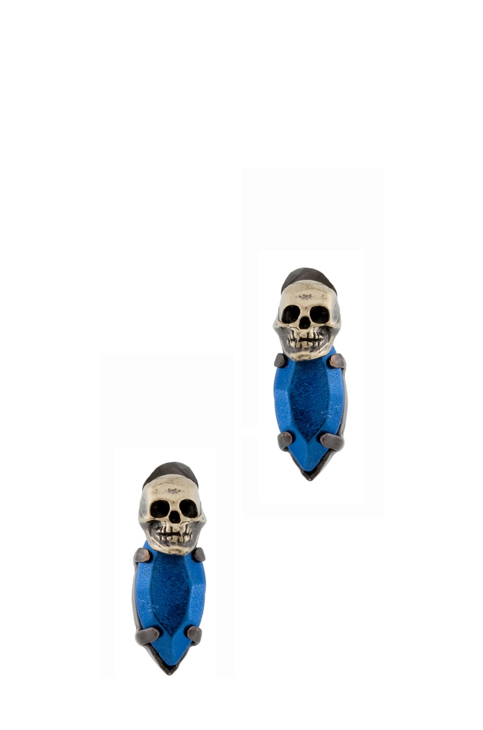 Image 1 of Iosselliani Skull Earrings in Blue