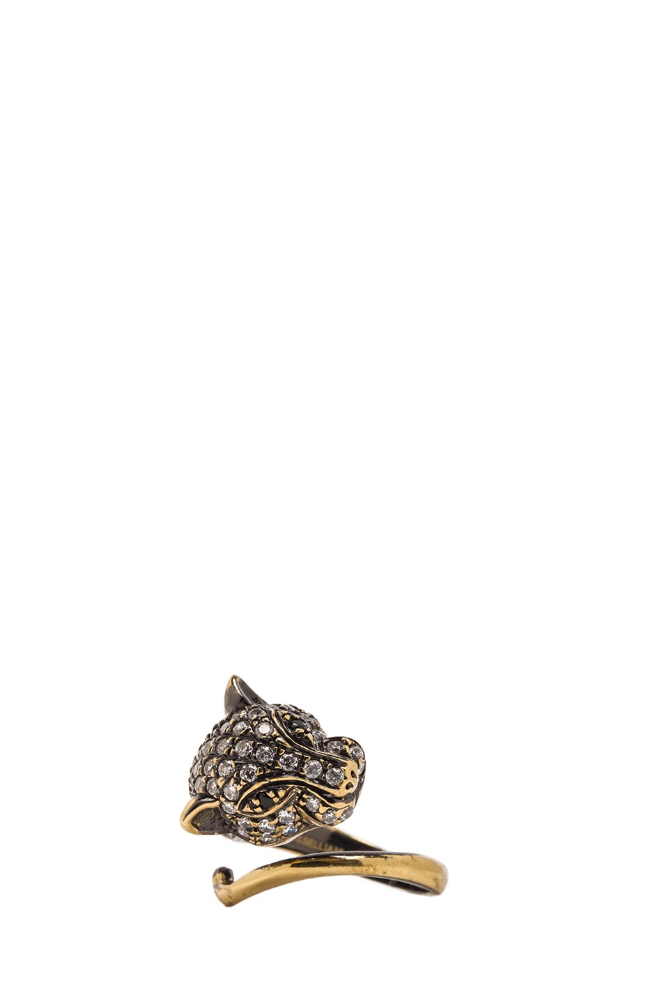 Image 1 of Iosselliani Cheetah Plated Ring in Brass & Crystal