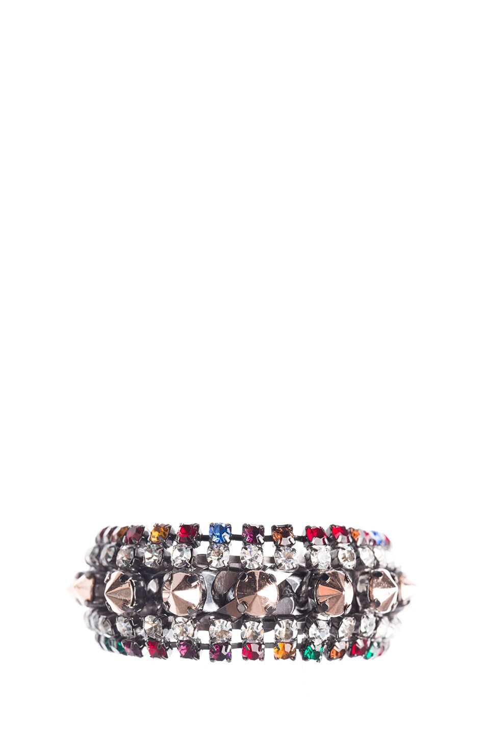 Image 1 of Iosselliani Strass and Studs Simple Bracelet in Multi
