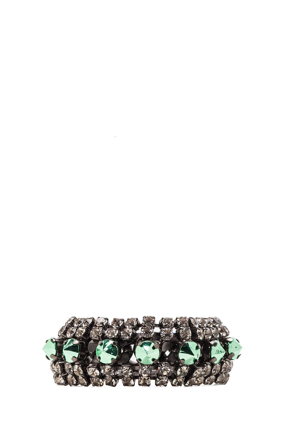 Image 1 of Iosselliani Simple Studs Bracelet in Crystal & Green