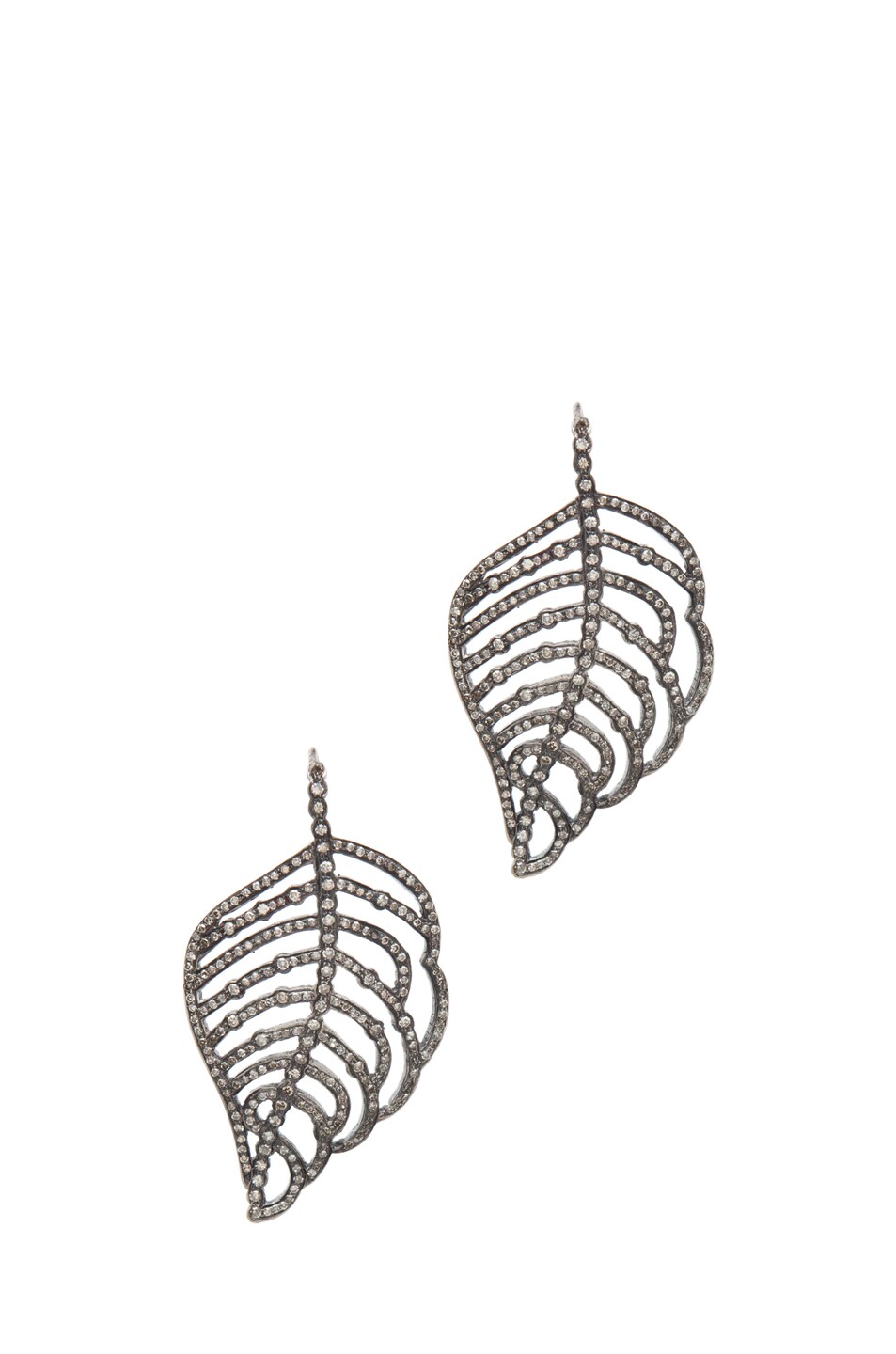 Image 1 of Irit Design Feather Diamond Earrings in Silver