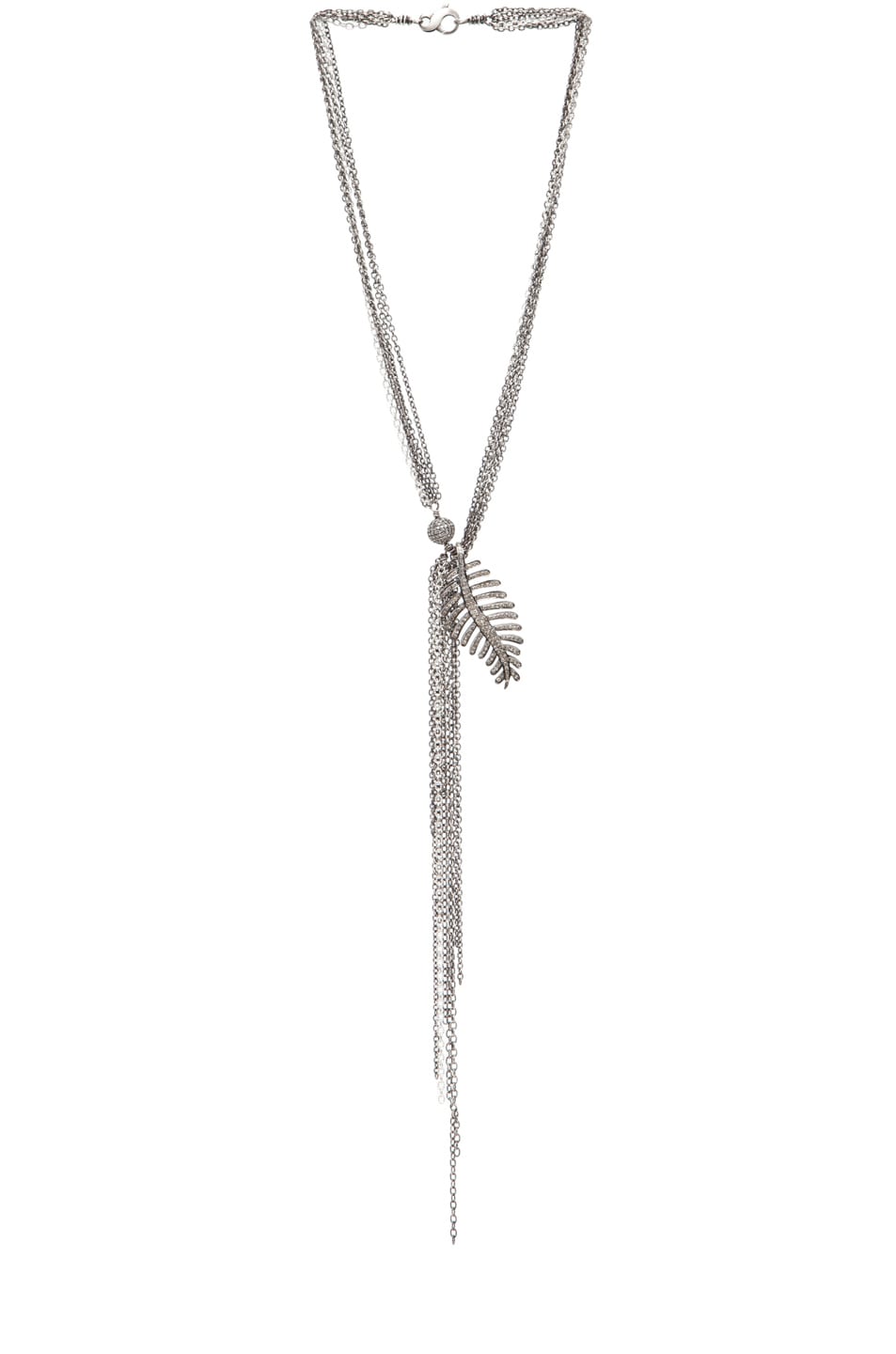 Image 1 of Irit Design Feather Diamond Necklace in Silver