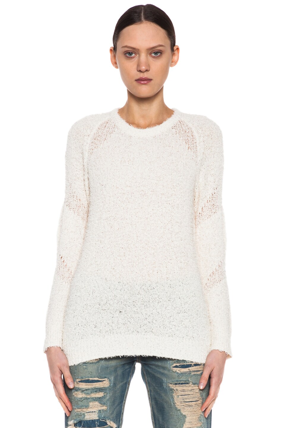 Image 1 of IRO Pull Cotton-Blend Sweater in Ecru