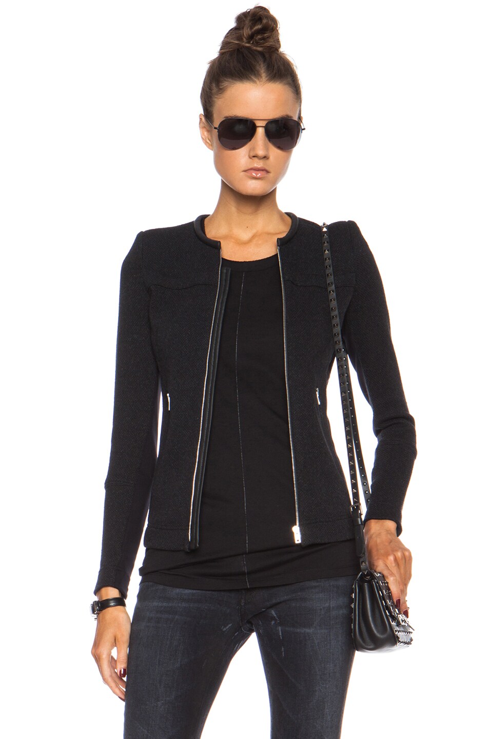 Image 1 of IRO Clever Knitted Jacket in Dark Grey