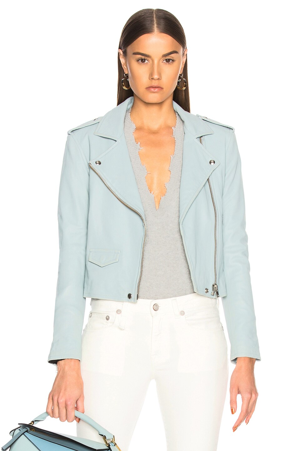 Image 1 of IRO Ashville Jacket in Bleached Blue