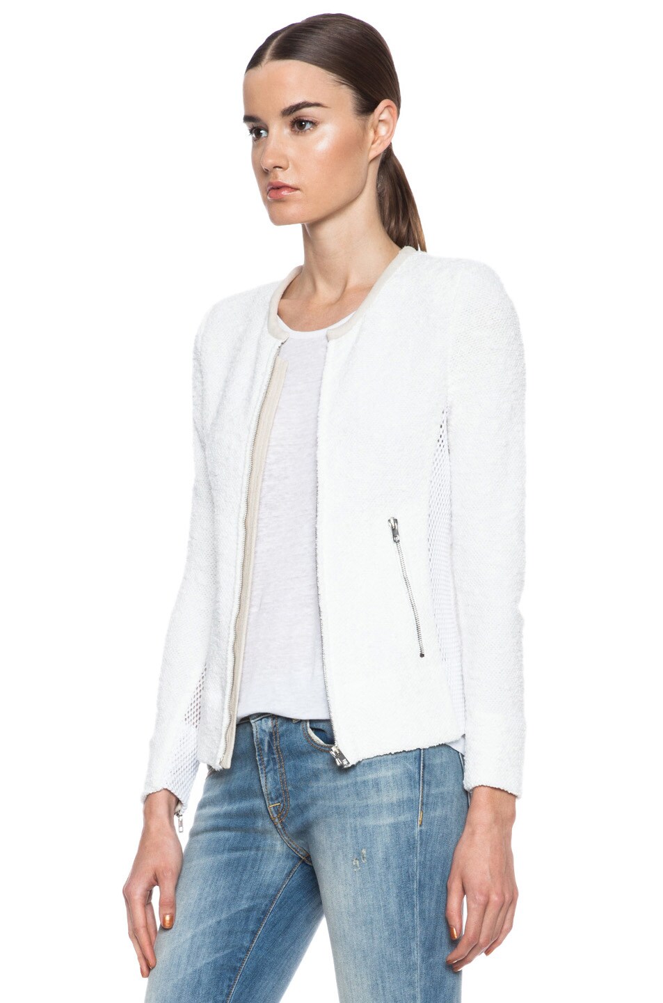 IRO Amiya Cotton-Blend Jacket in Ecru | FWRD