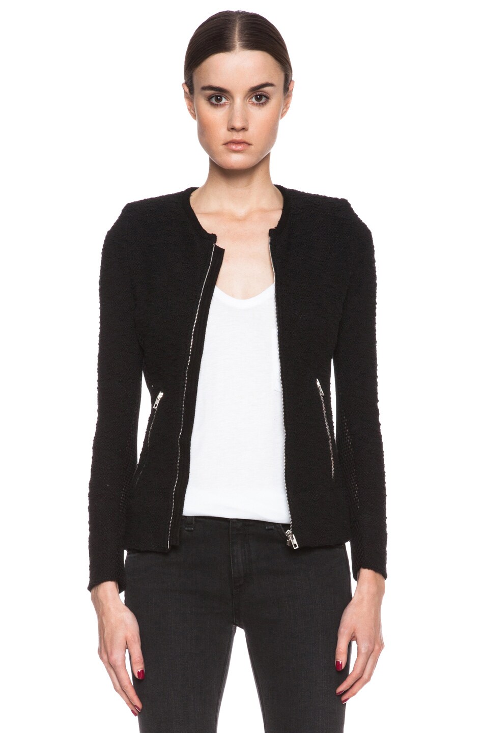Image 1 of IRO Amiya Cotton-Blend Jacket in Black