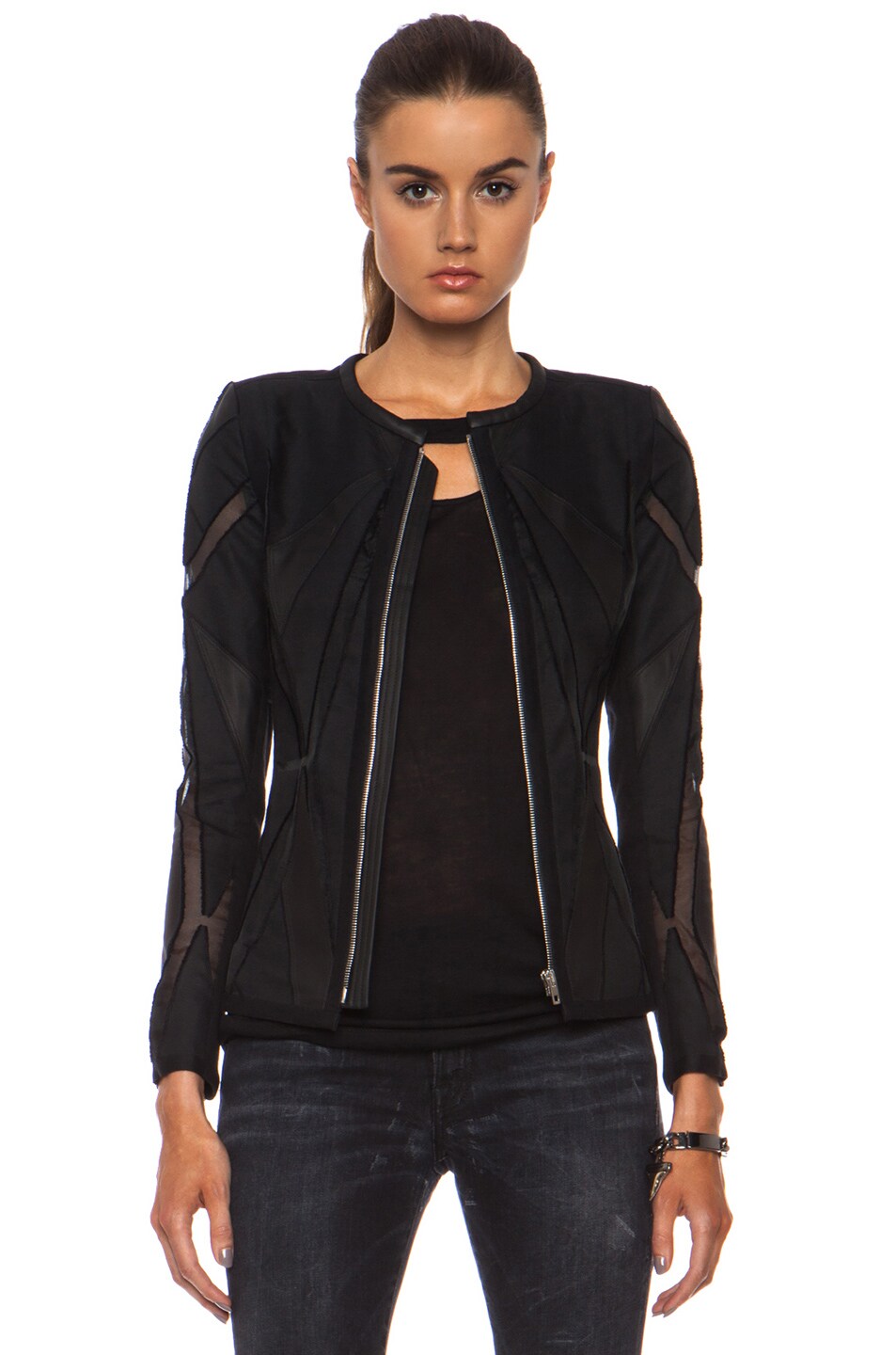 Image 1 of IRO Allegra Cotton-Blend Jacket in Black