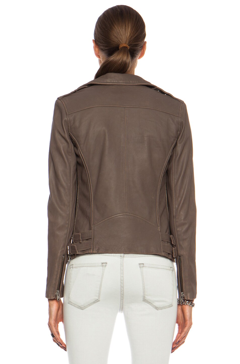 Iro Tara Leather Moto In Dark Brown Fwrd Image 5 Of Iro Tara Leather Moto In Dark Brown