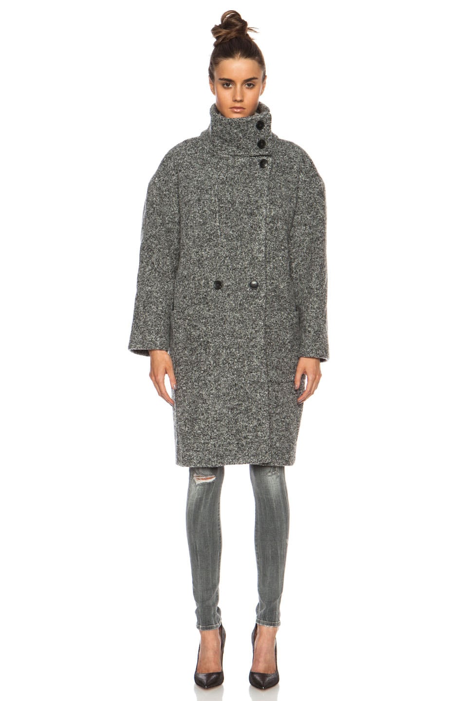 IRO Aylina Wool-Blend Jacket in Mixed Grey | FWRD