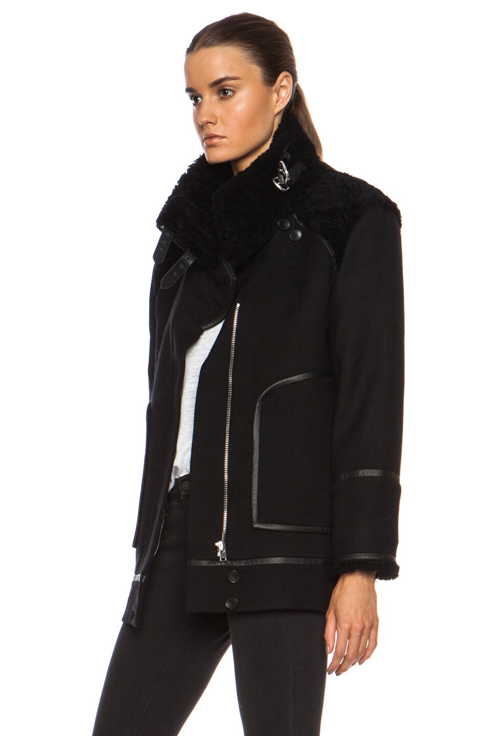 IRO Atwood Wool-Blend Jacket in Black | FWRD