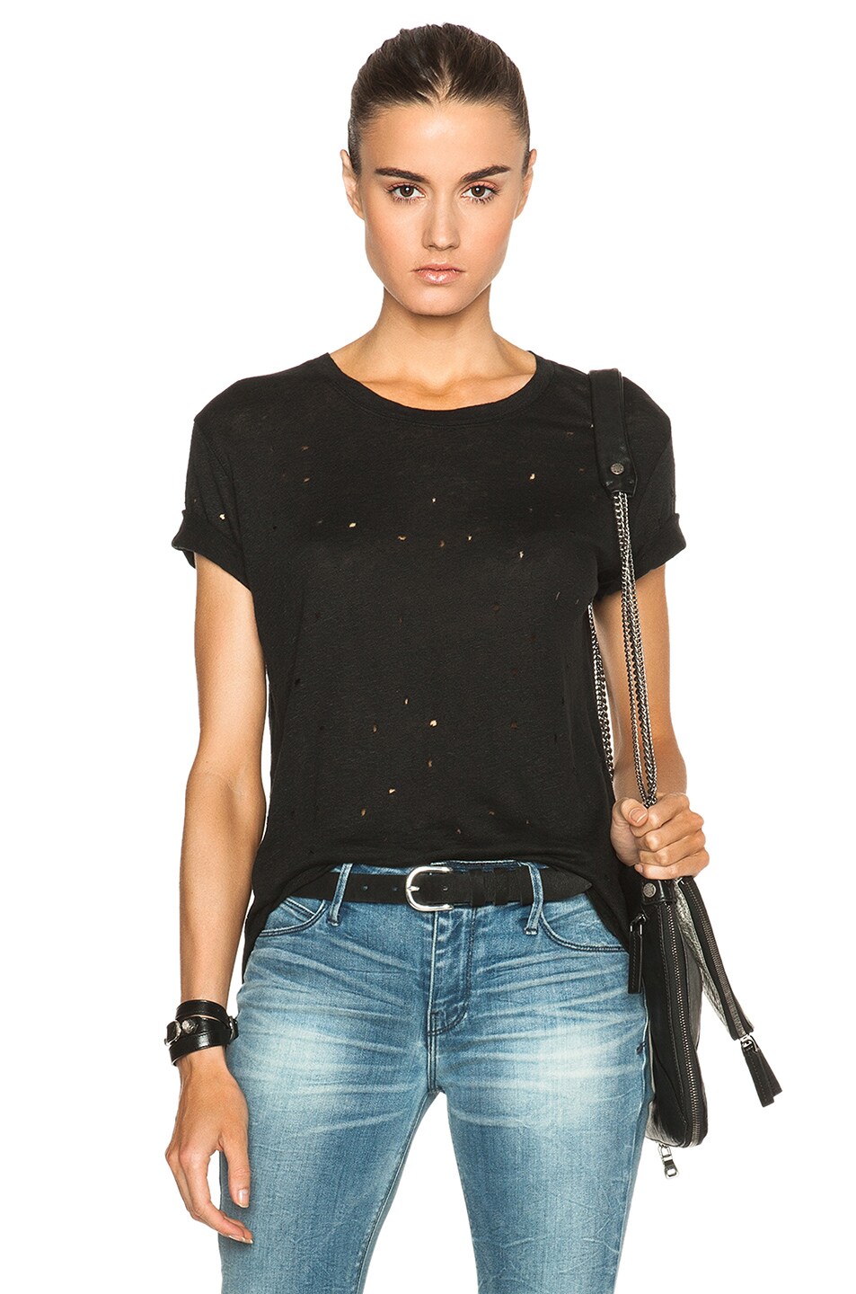 Image 1 of IRO Clay Destroyed Tee in Black