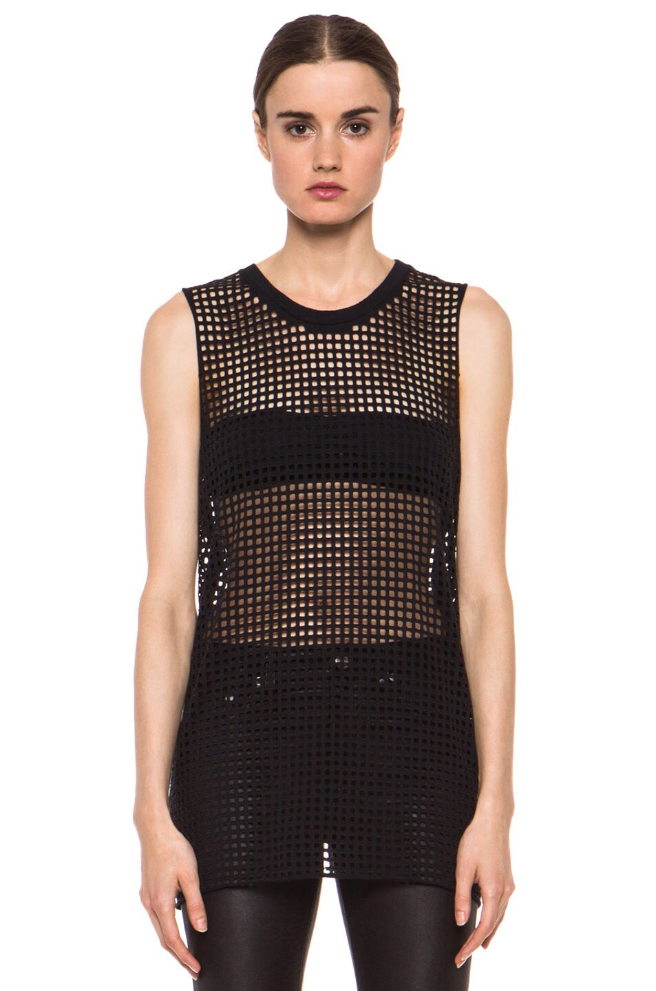 Image 1 of IRO Bennett Cut Out Perforated Tank in Black