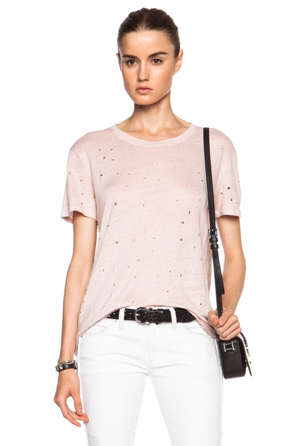 Image 1 of IRO Clay Linen Tee in Old Pink