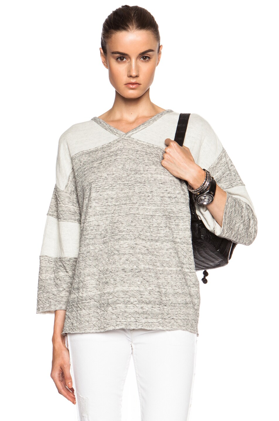 Image 1 of IRO Giless Cotton Top in Mixed Grey