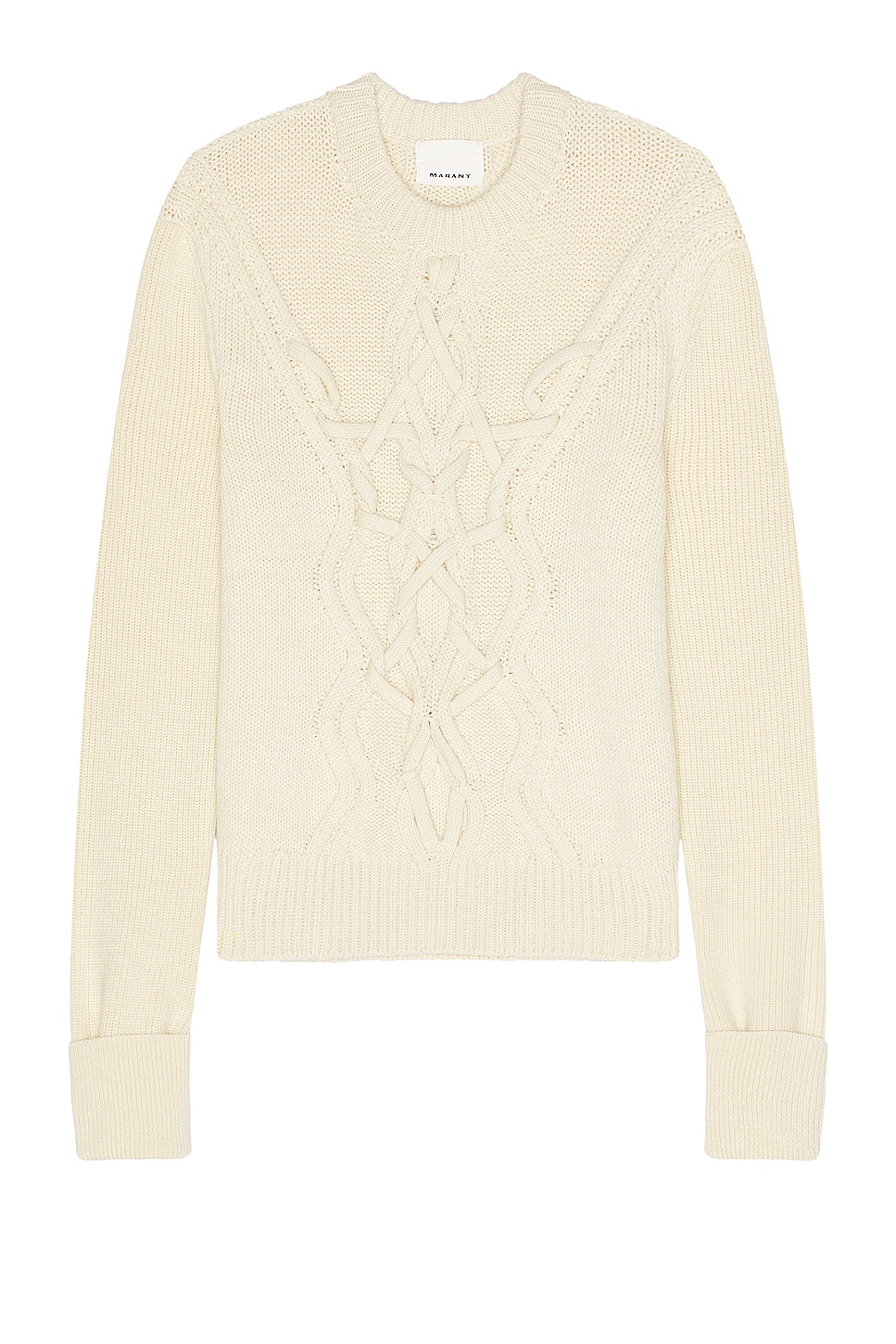 Image 1 of Isabel Marant Tristan Crafty Cable Knit Sweater in Ecru