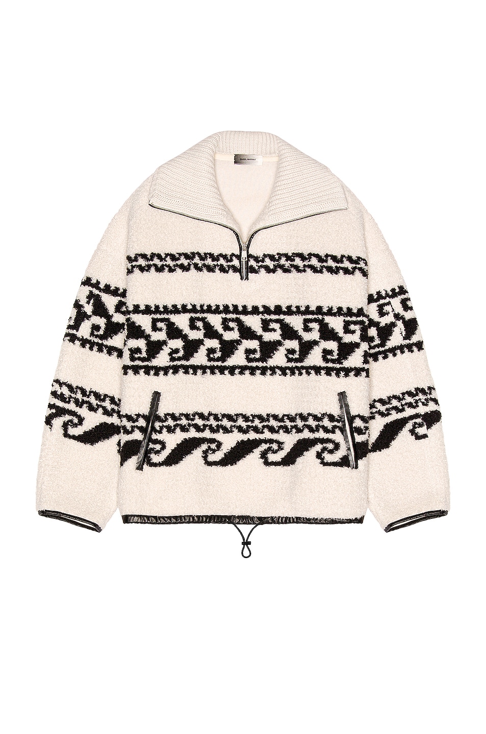 Image 1 of Isabel Marant Marlo Graphic Fleece Jacket in Ecru