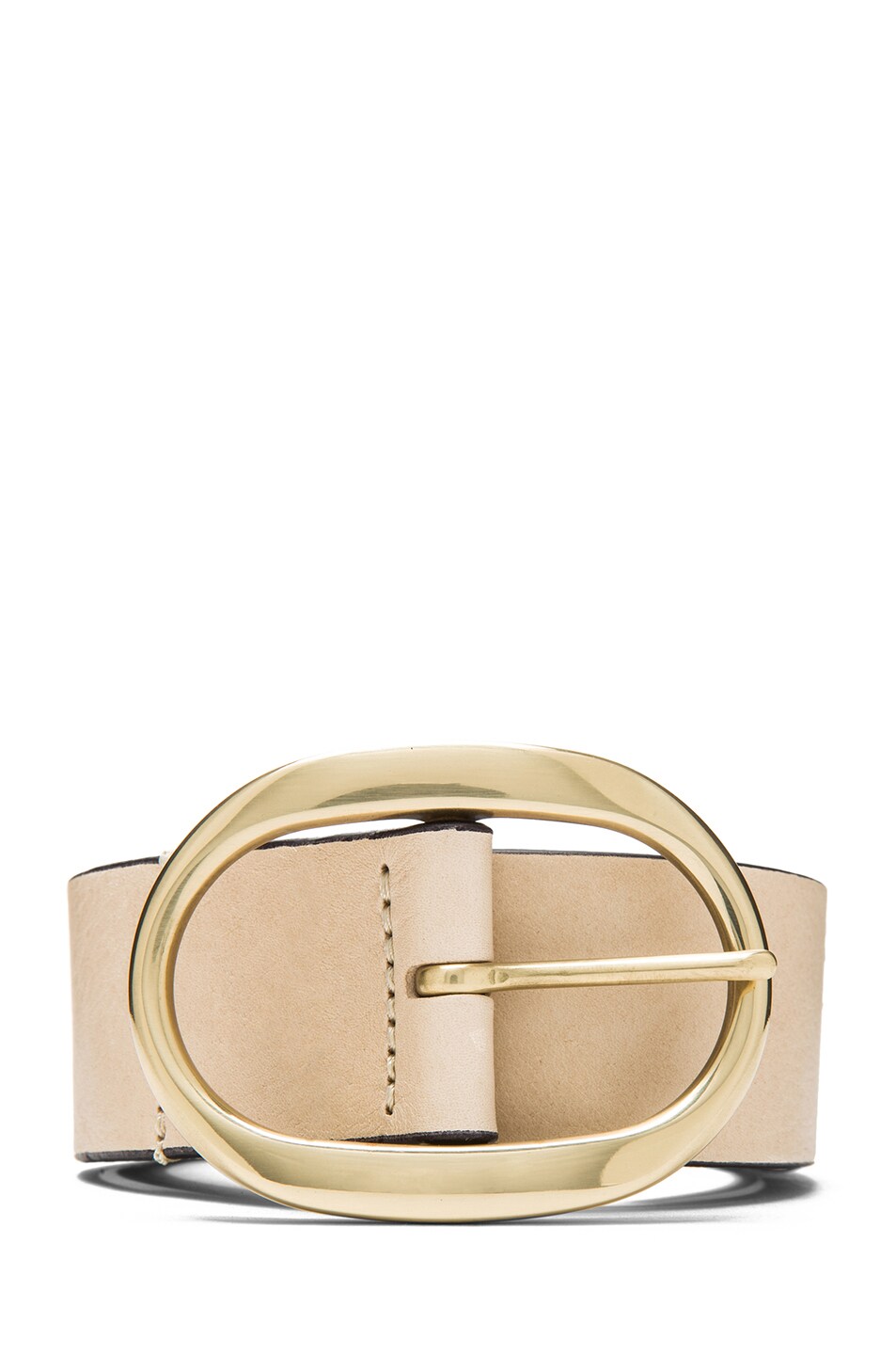 Image 1 of Isabel Marant Celia Calfskin Leather Belt in Ecru & Brass