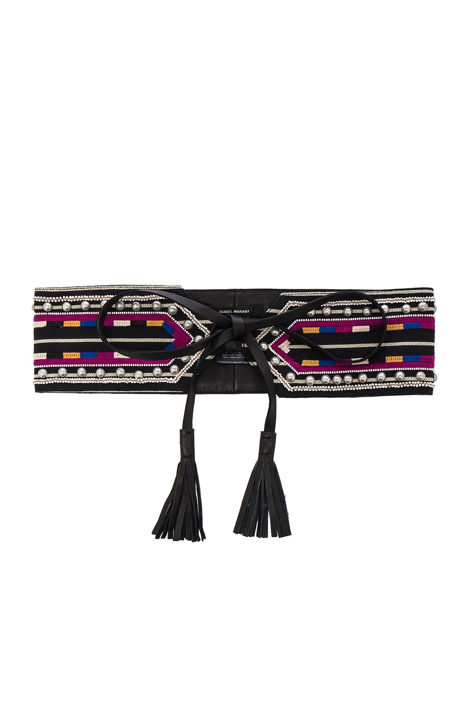 Image 1 of Isabel Marant Rider Embroidery Belt in Black