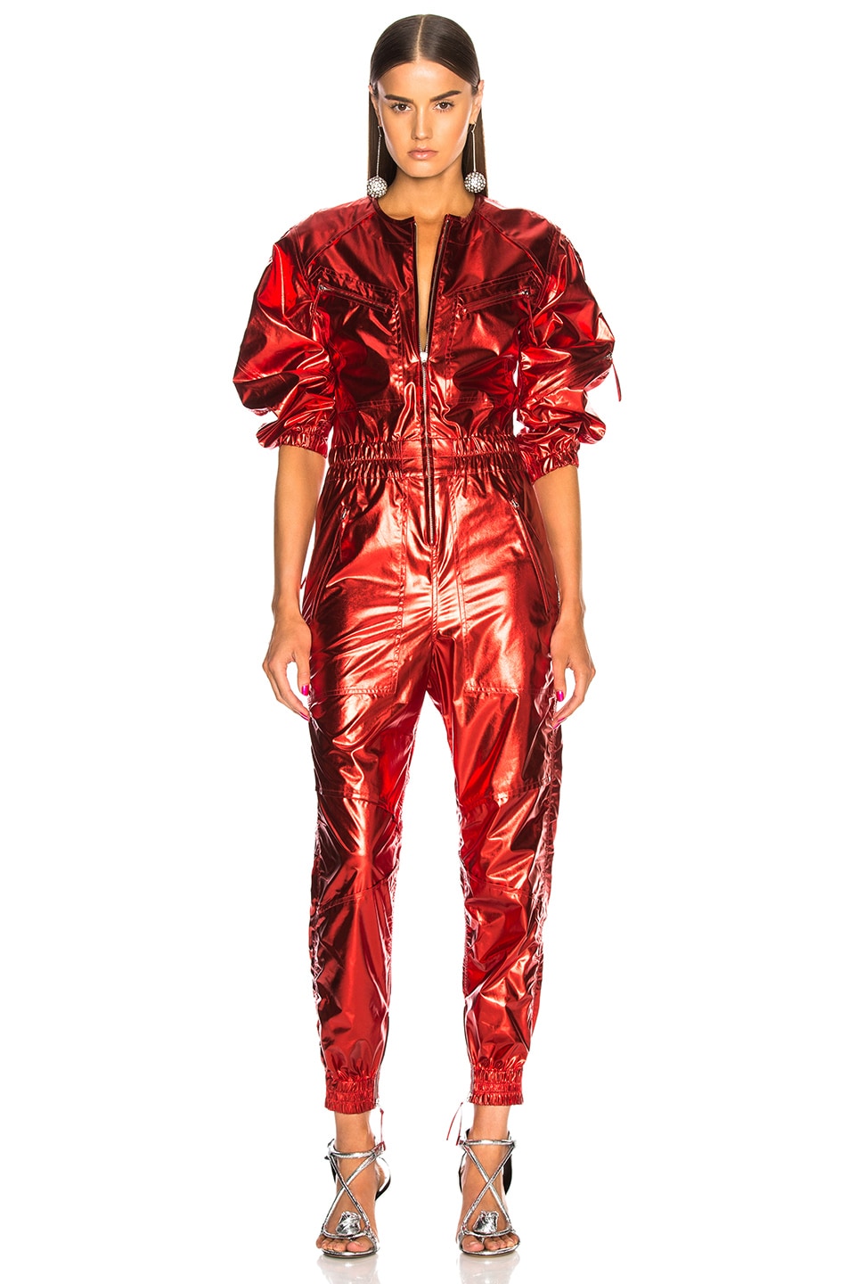 Image 1 of Isabel Marant Athina Jumpsuit in Metal Red
