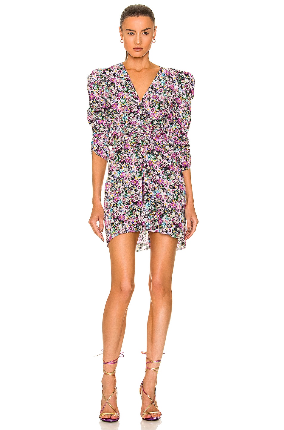 Image 1 of Isabel Marant Aliniza Floral Stretch Dress in Pink