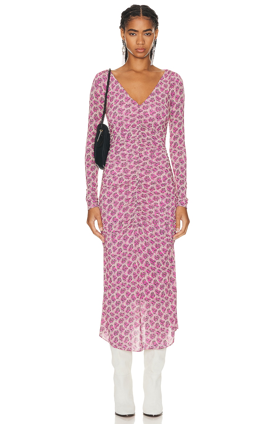 Image 1 of Isabel Marant Laly Fluid Jersey Dress in Fuchsia