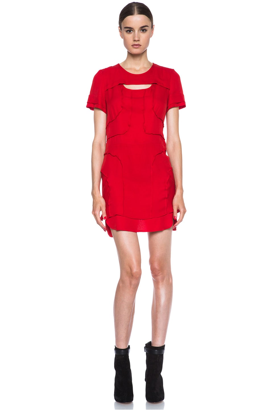 Image 1 of Isabel Marant Madlyn Charmeuse Dress in Red