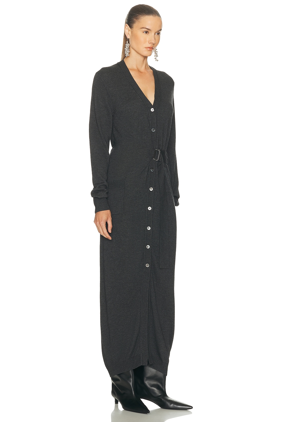Isabel Marant Womens Anthracite Constance Robe Knitted Maxi Dress In Gray