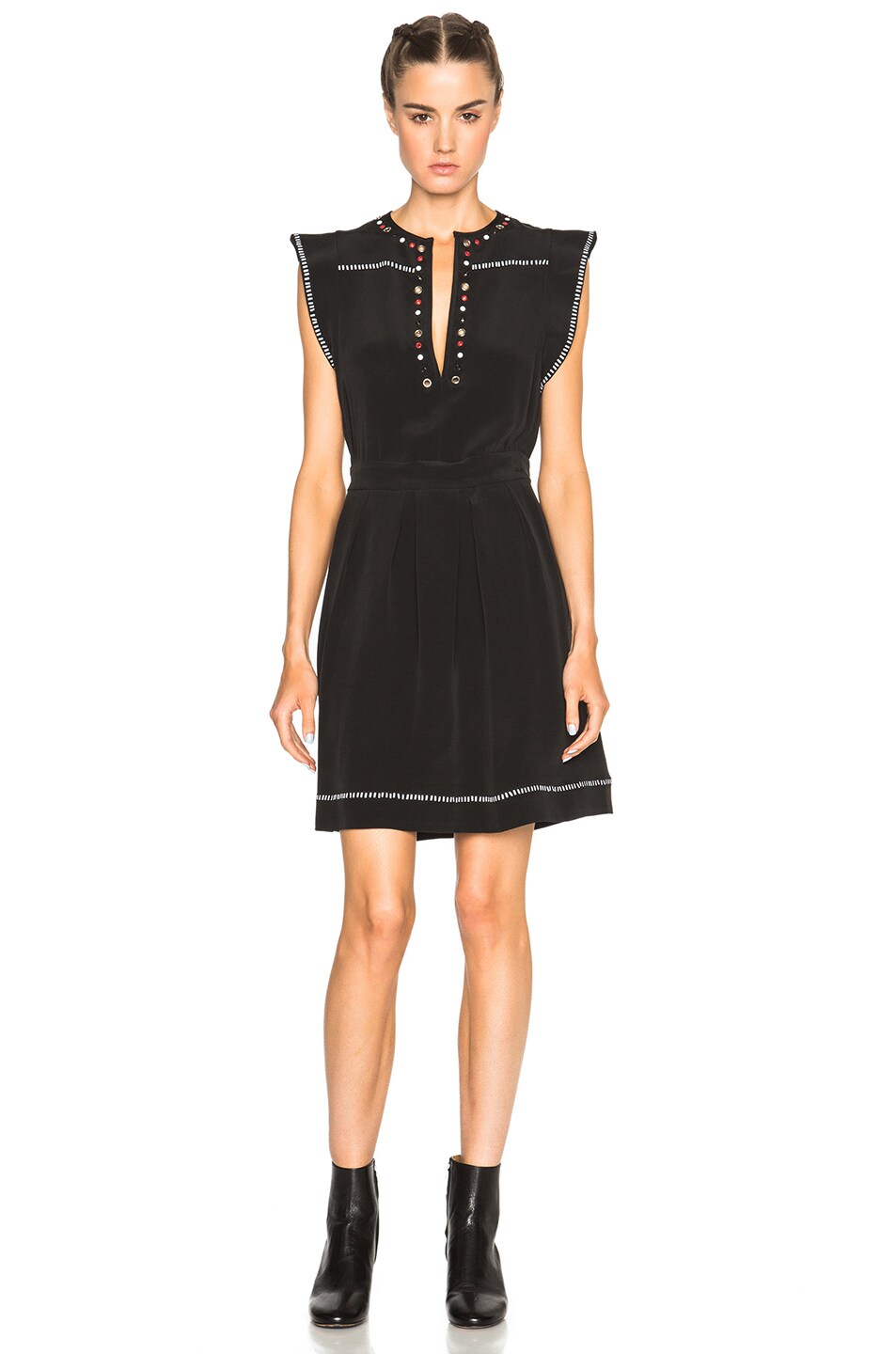 Image 1 of Isabel Marant Fergie Eyelet Embroidery Dress in Black