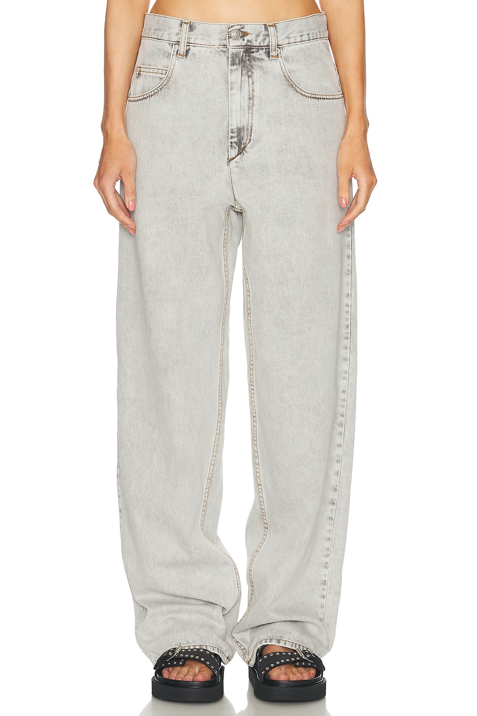 Image 1 of Isabel Marant Joanny Baggy in Snow Grey