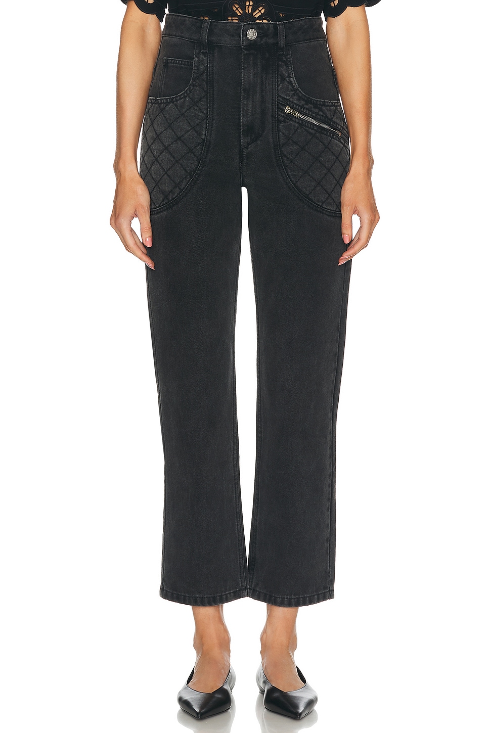 Image 1 of Isabel Marant Casandre Straight Leg in Dark Grey