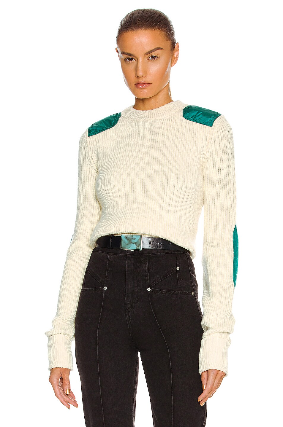 Image 1 of Isabel Marant Derry Sweater in Green & Ecru