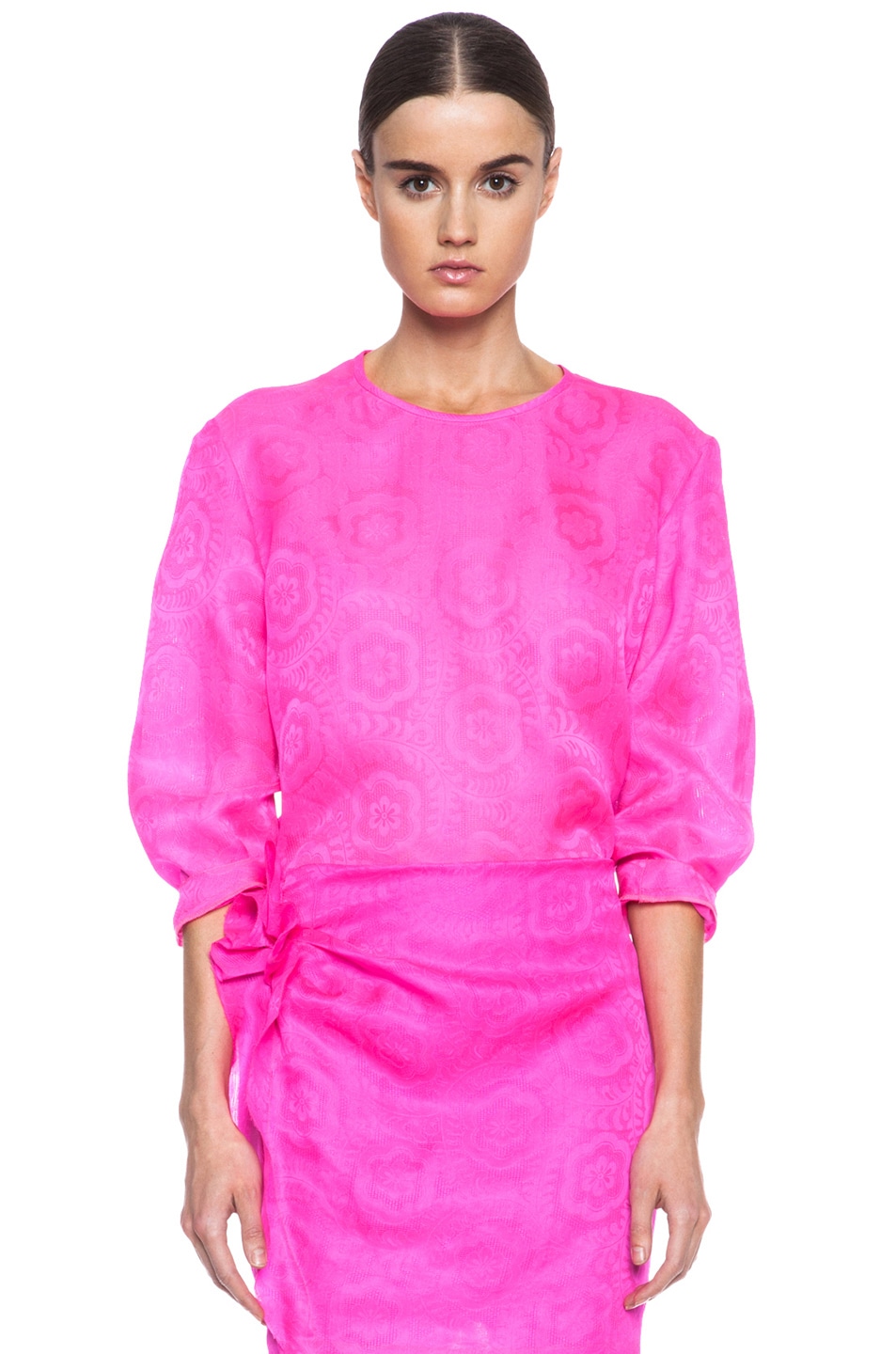 Image 1 of Isabel Marant Kairo Silk Pullover in Fuchsia