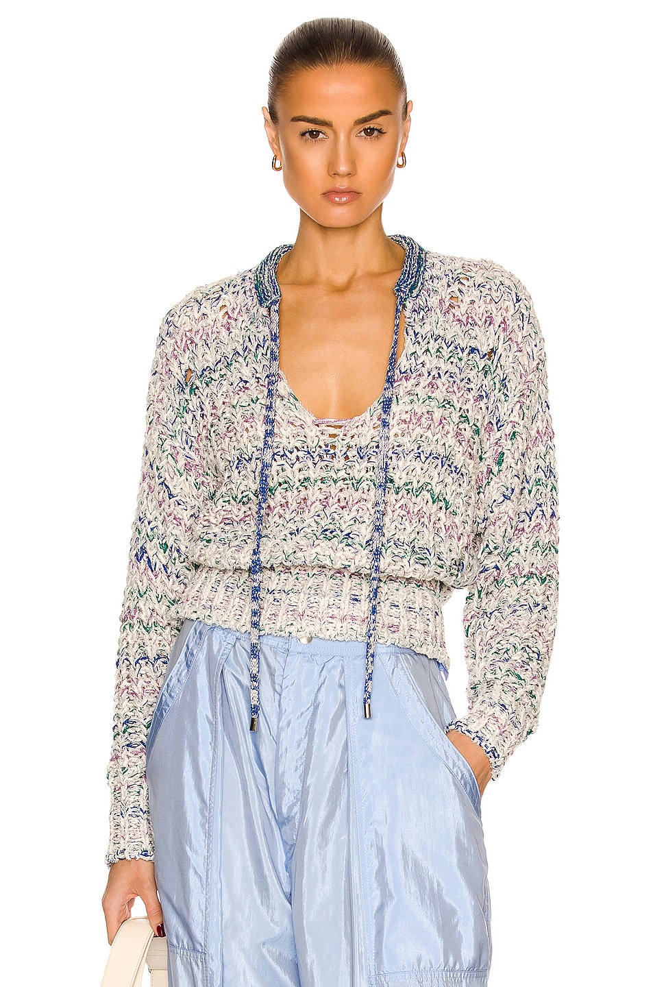 Image 1 of Isabel Marant Andrea Sweater in Electric Blue & Ecru