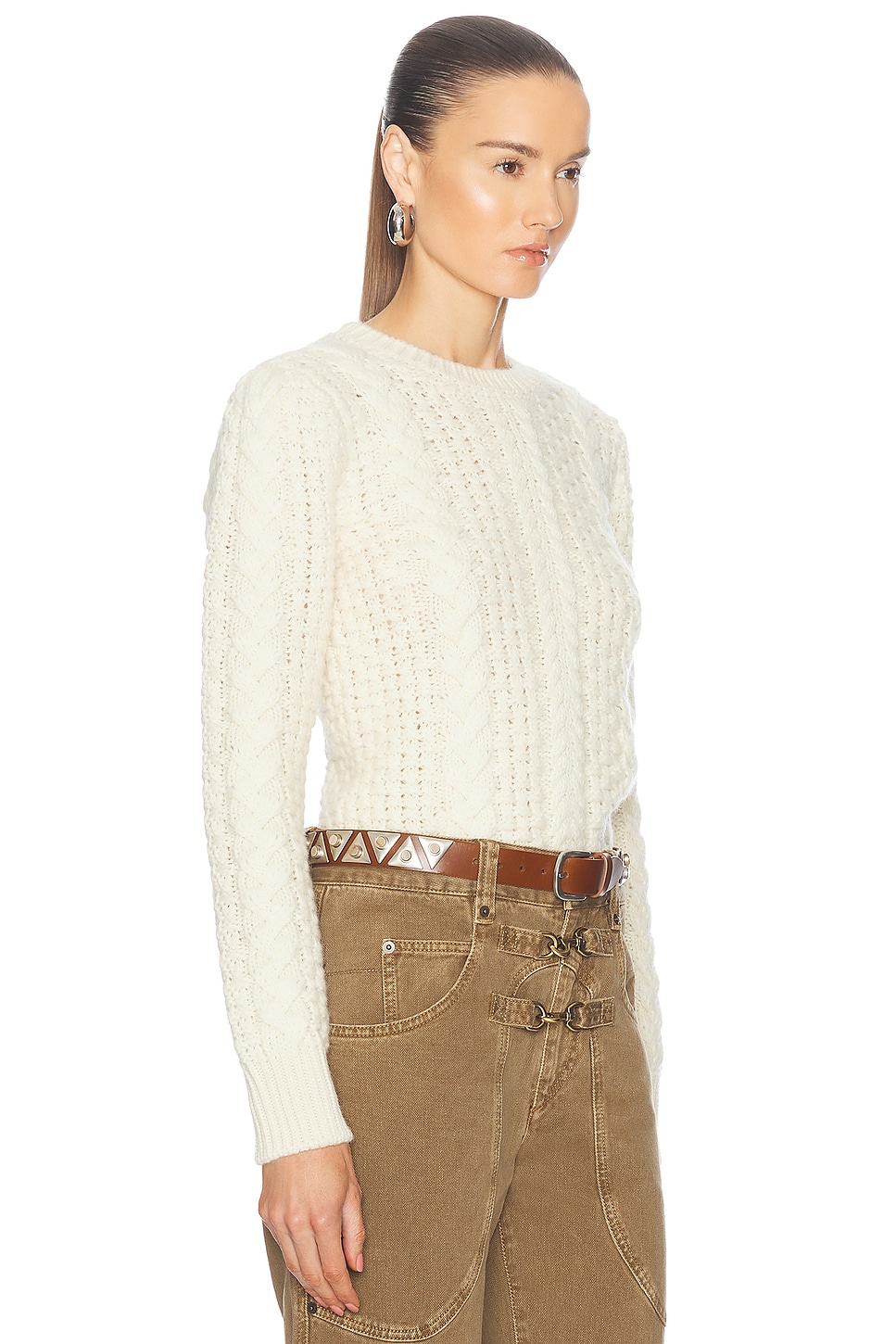 Shop Isabel Marant Otilia Sweater In Ecru