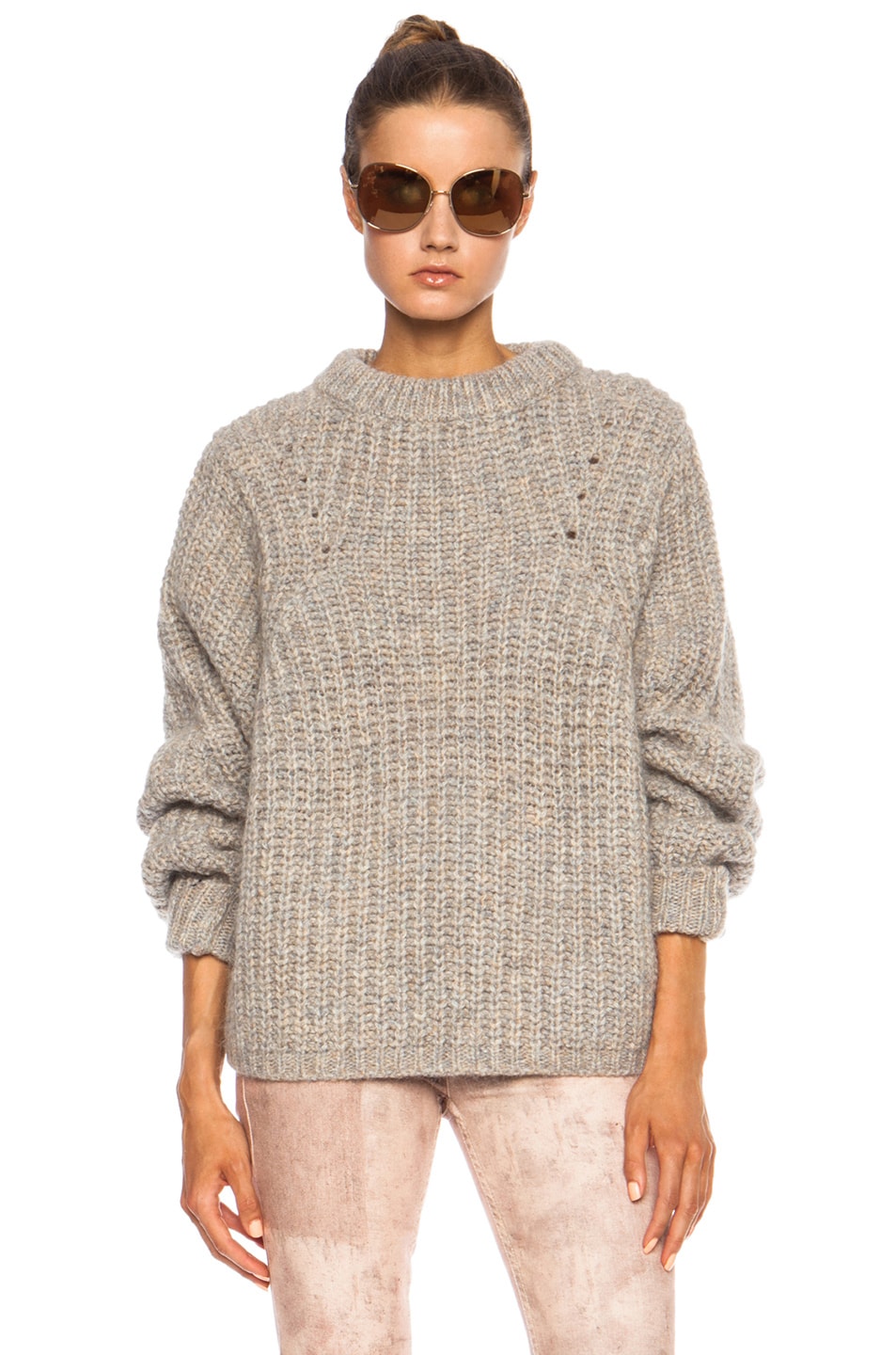 Image 1 of Isabel Marant Newt Mohair-Blend Sweater in Beige