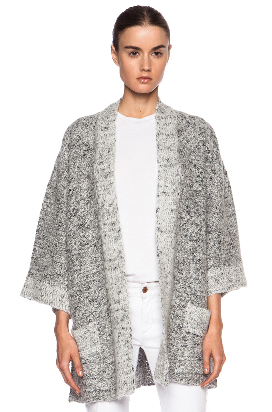 Image 1 of Isabel Marant Dazzle Cowens Viscose-Blend Knit Sweater in Chalk