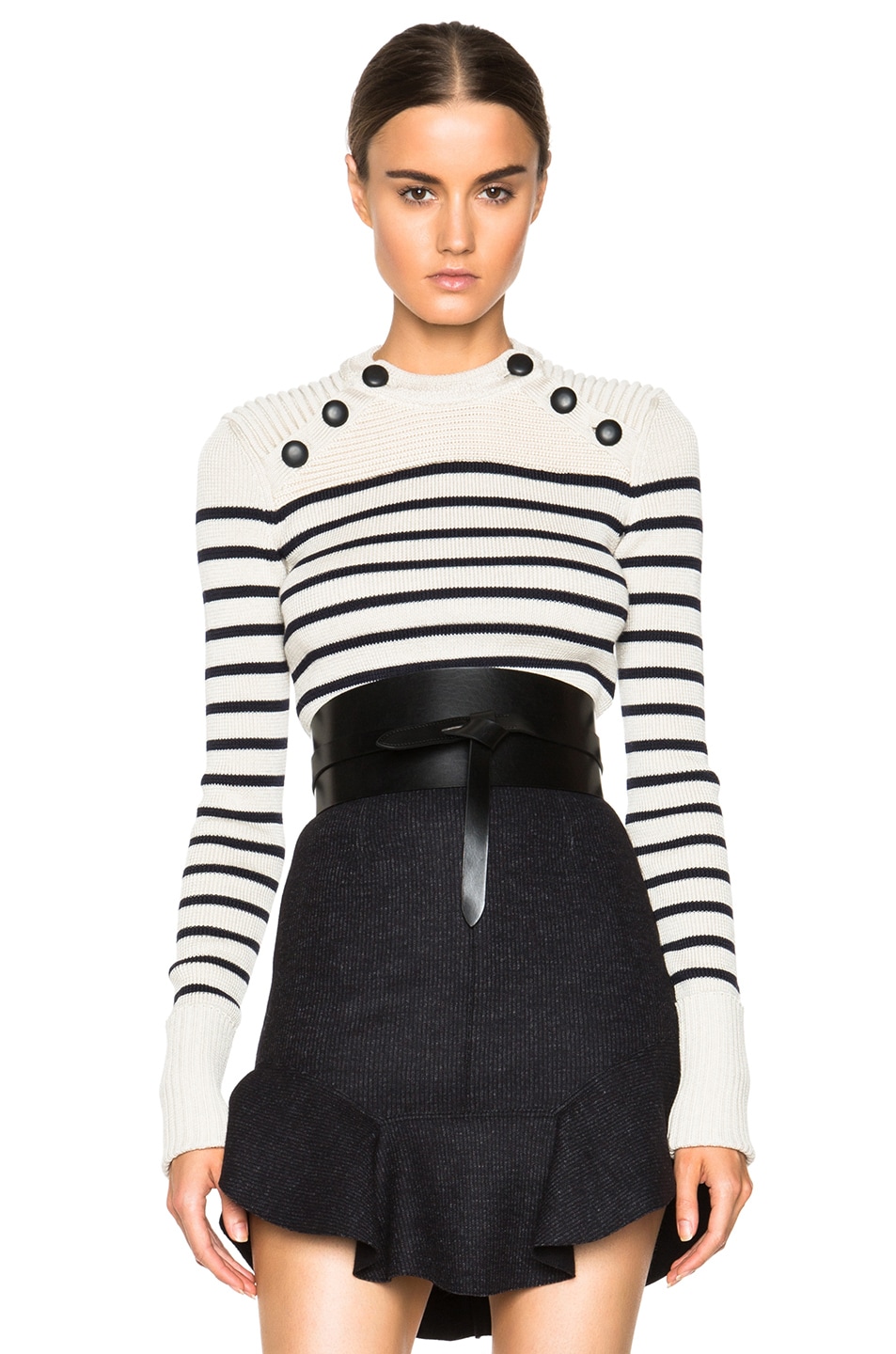Image 1 of Isabel Marant Hatfield Navy Knit Sweater in Chalk