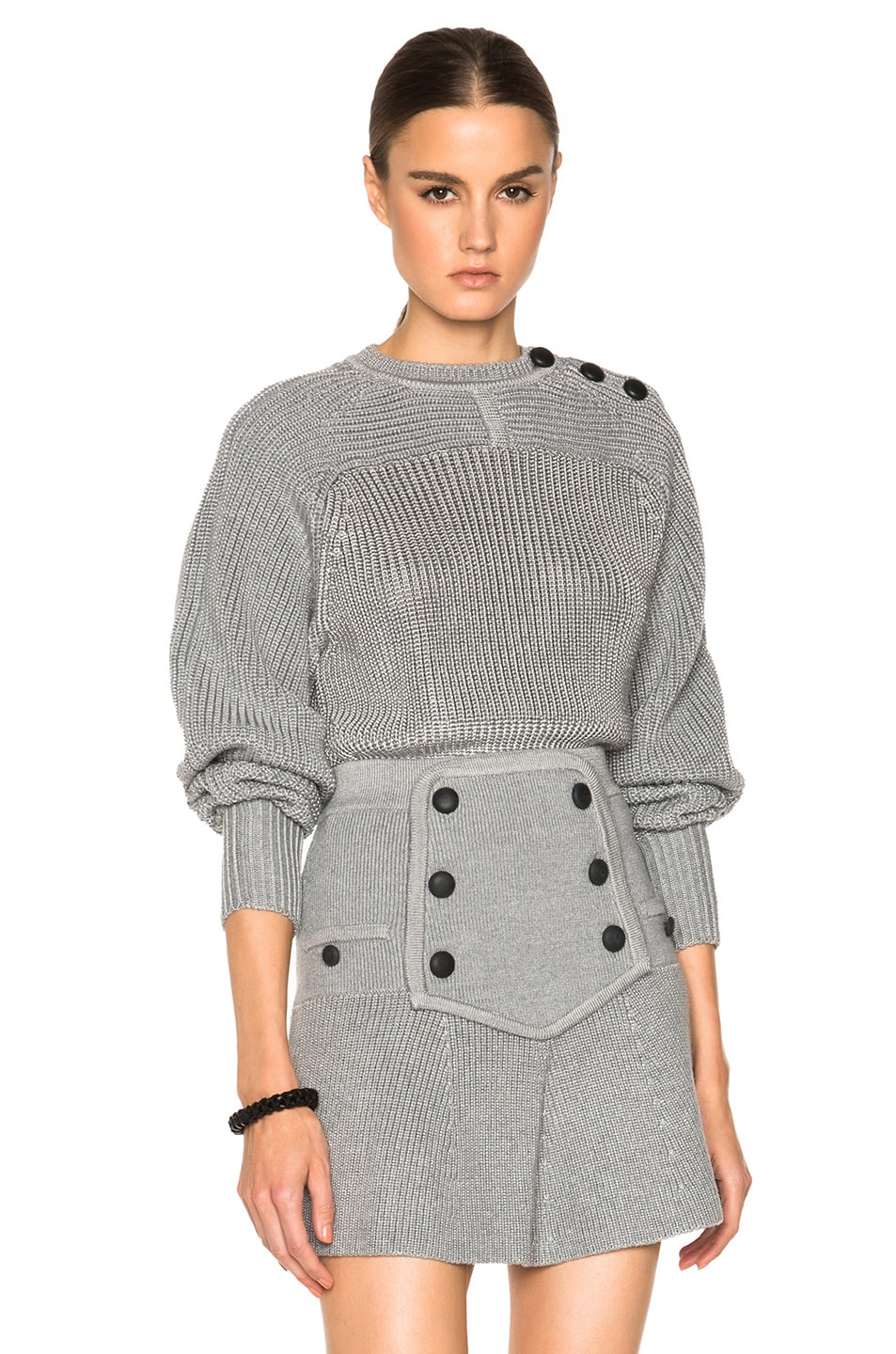 Image 1 of Isabel Marant Heaton Dressy Knit Sweater in Light Grey