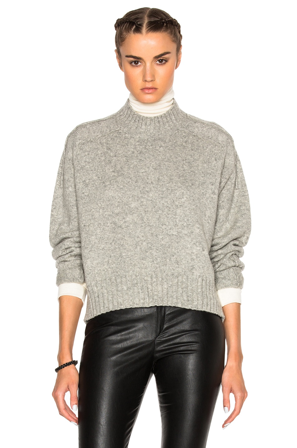 Image 1 of Isabel Marant Fleming Baby Camel Knit Sweater in Light Grey