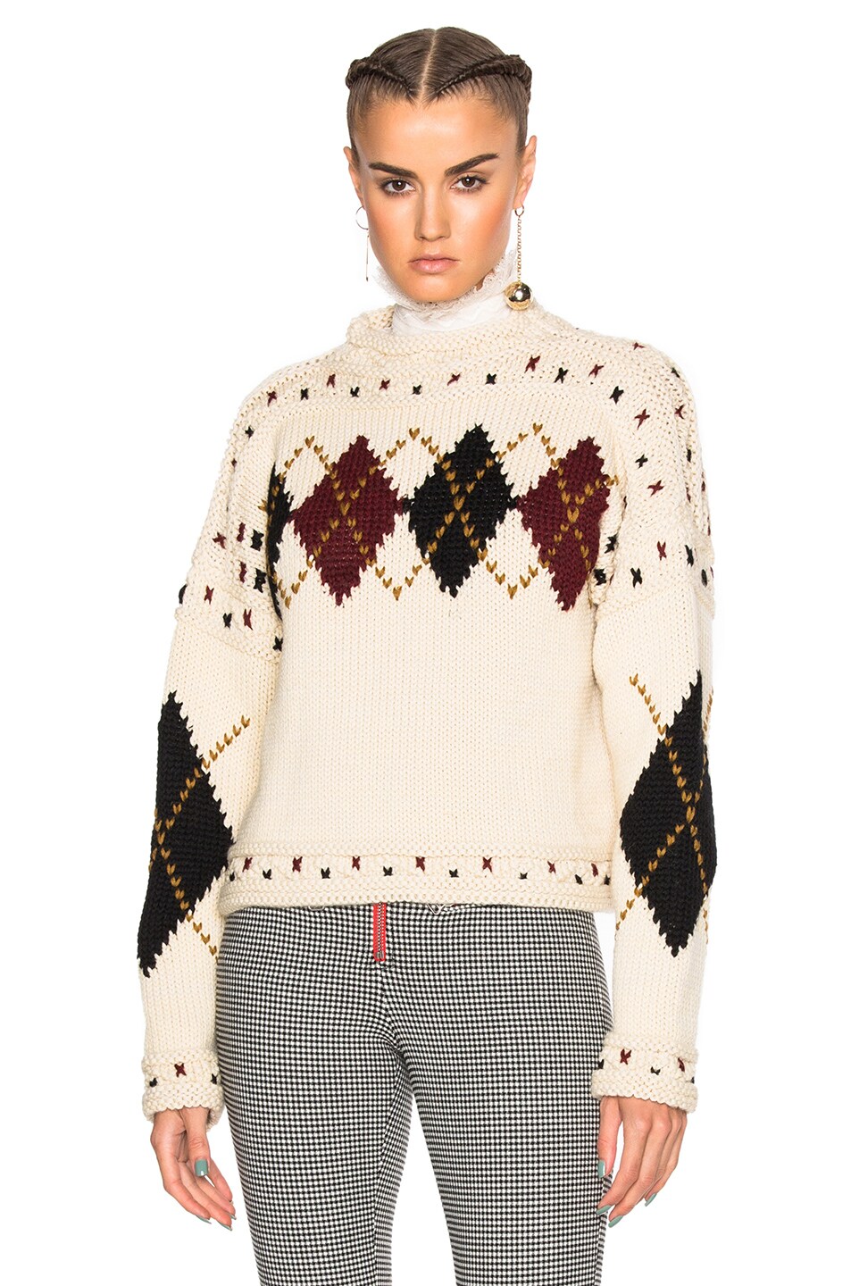 Image 1 of Isabel Marant Glens Mods Knit Sweater in Ecru