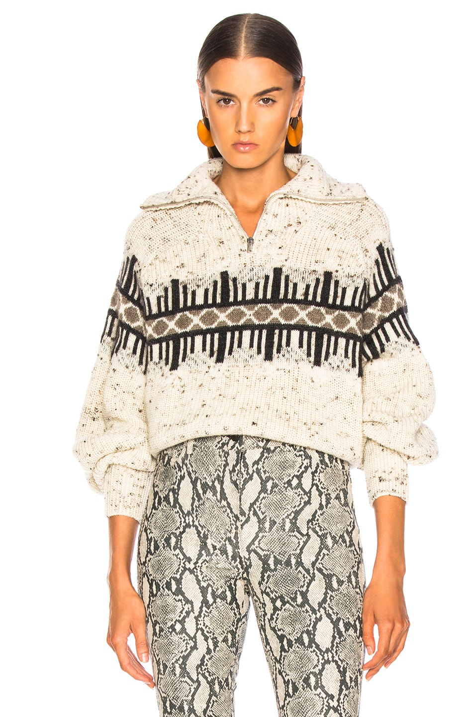 Image 1 of Isabel Marant Curtis Sweater in Ecru & Taupe