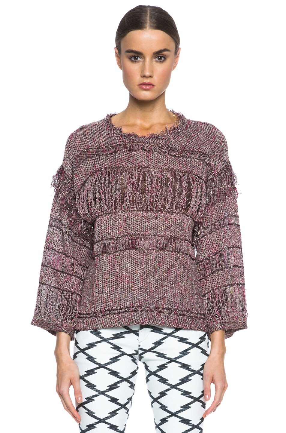 Isabel Marant Glimy Linen-Blend Sweater in Dusty Pink | FWRD