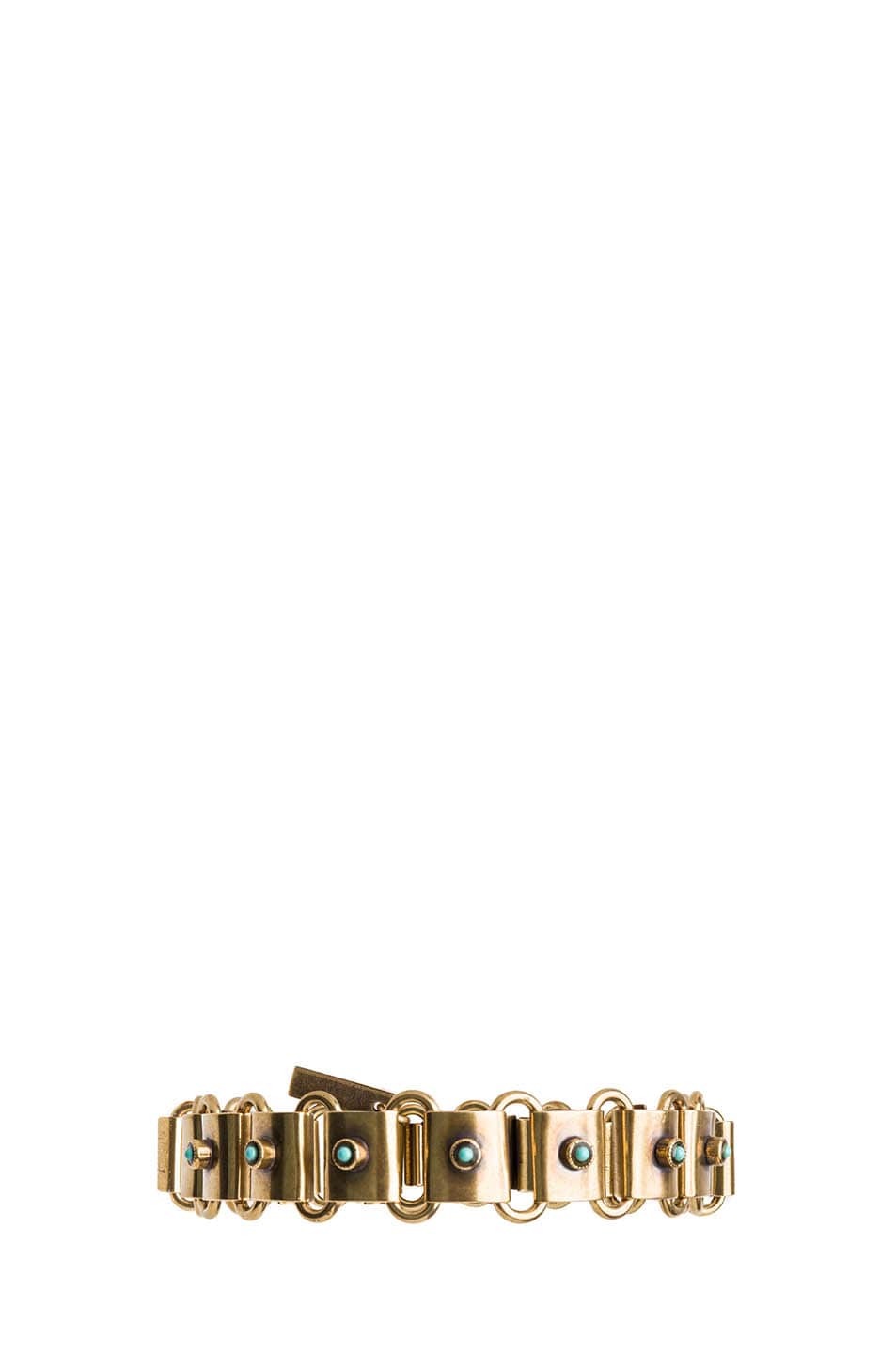 Image 1 of Isabel Marant Memphis Antique Brass Bracelet in Gold & Blue