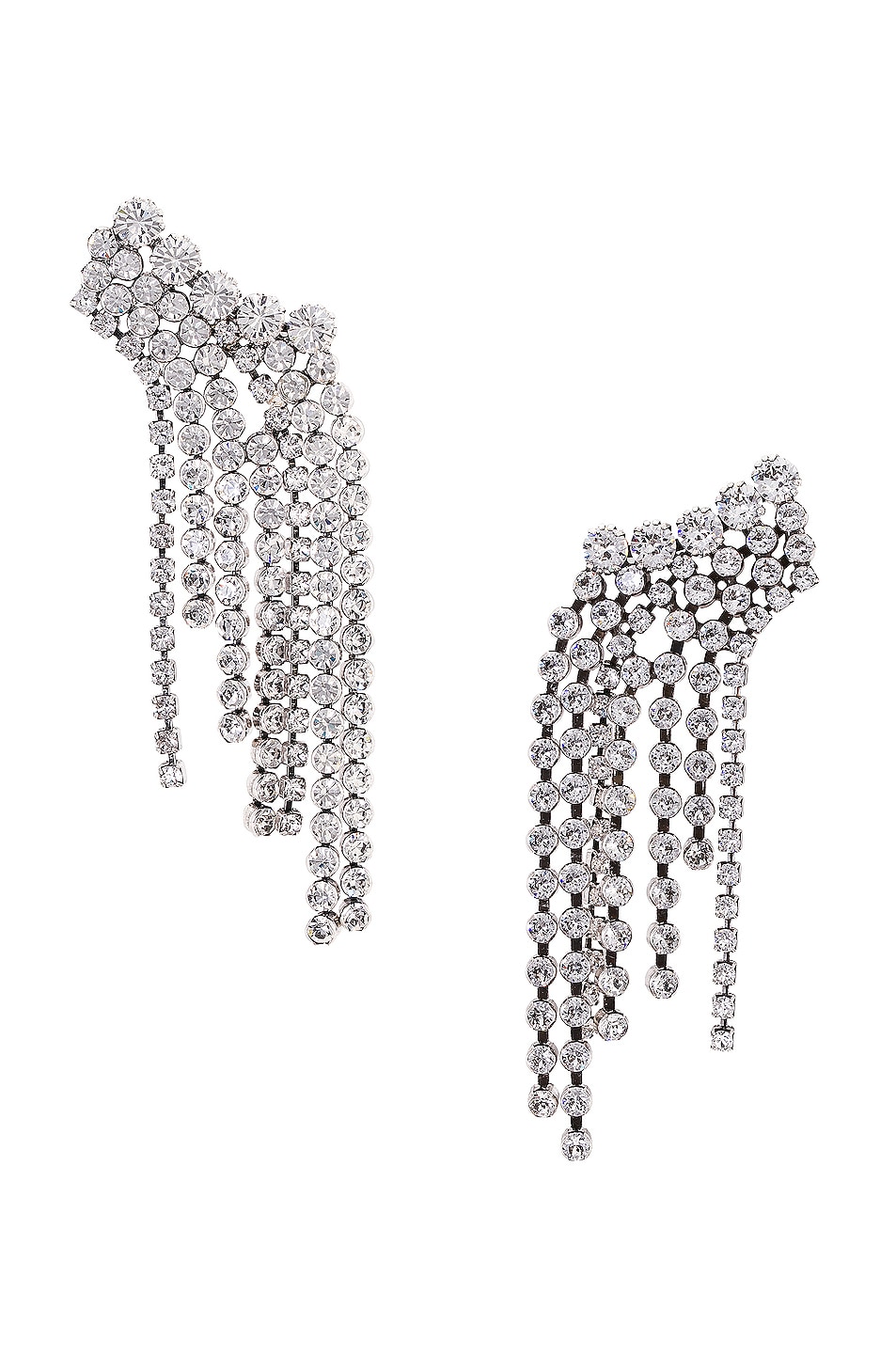 Image 1 of Isabel Marant Fringe Earrings in Transparent & Silver
