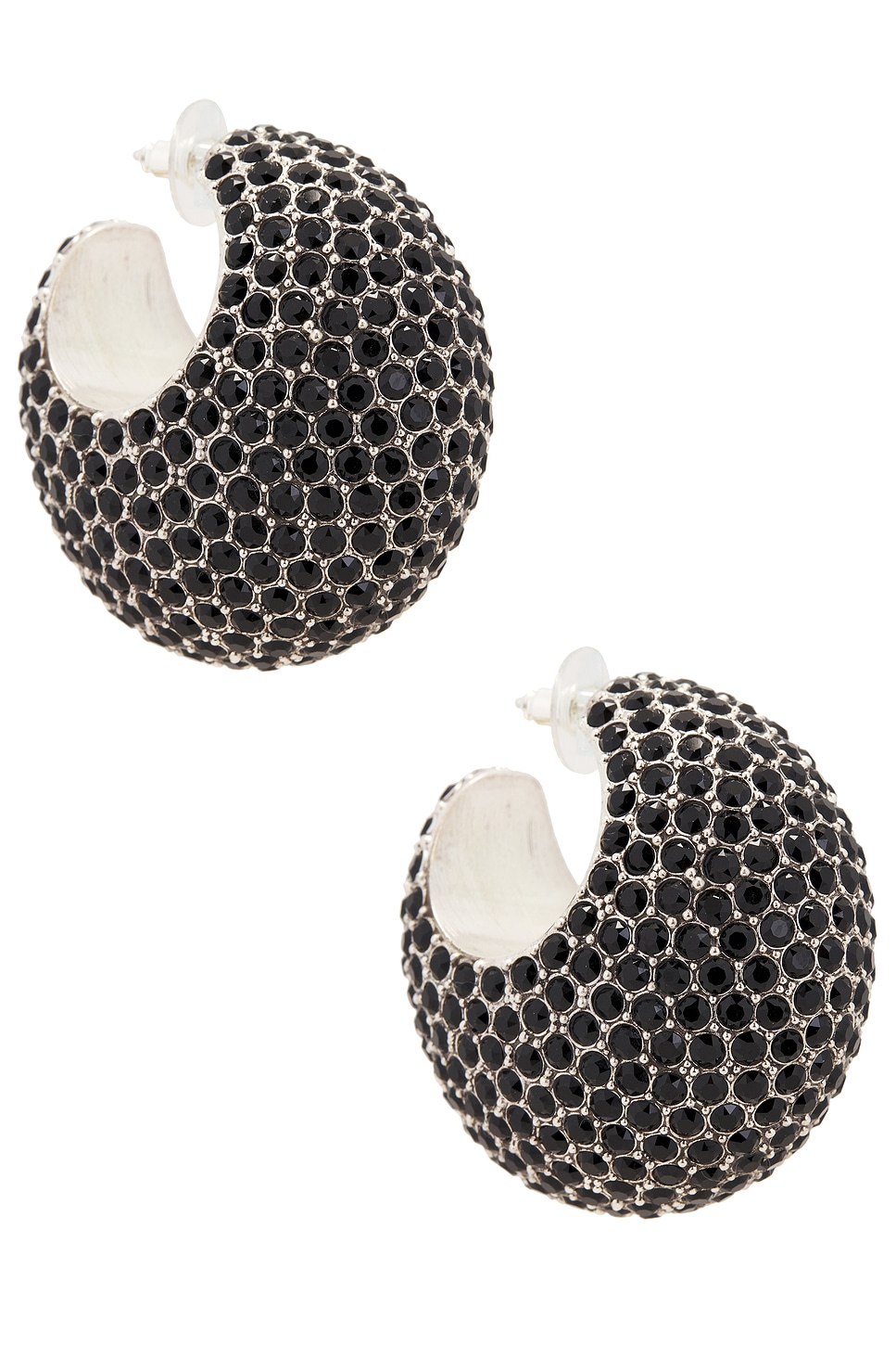 Isabel Marant Boucle D'oreill Rhinestone Earrings In Black & Silver