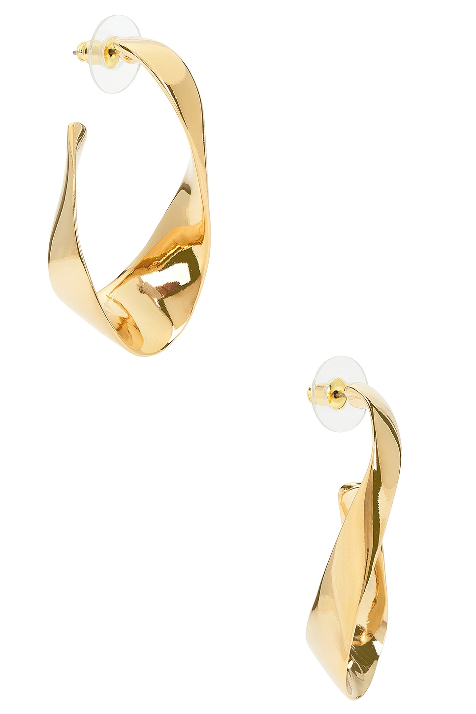 Hoop Earrings in Metallic Gold