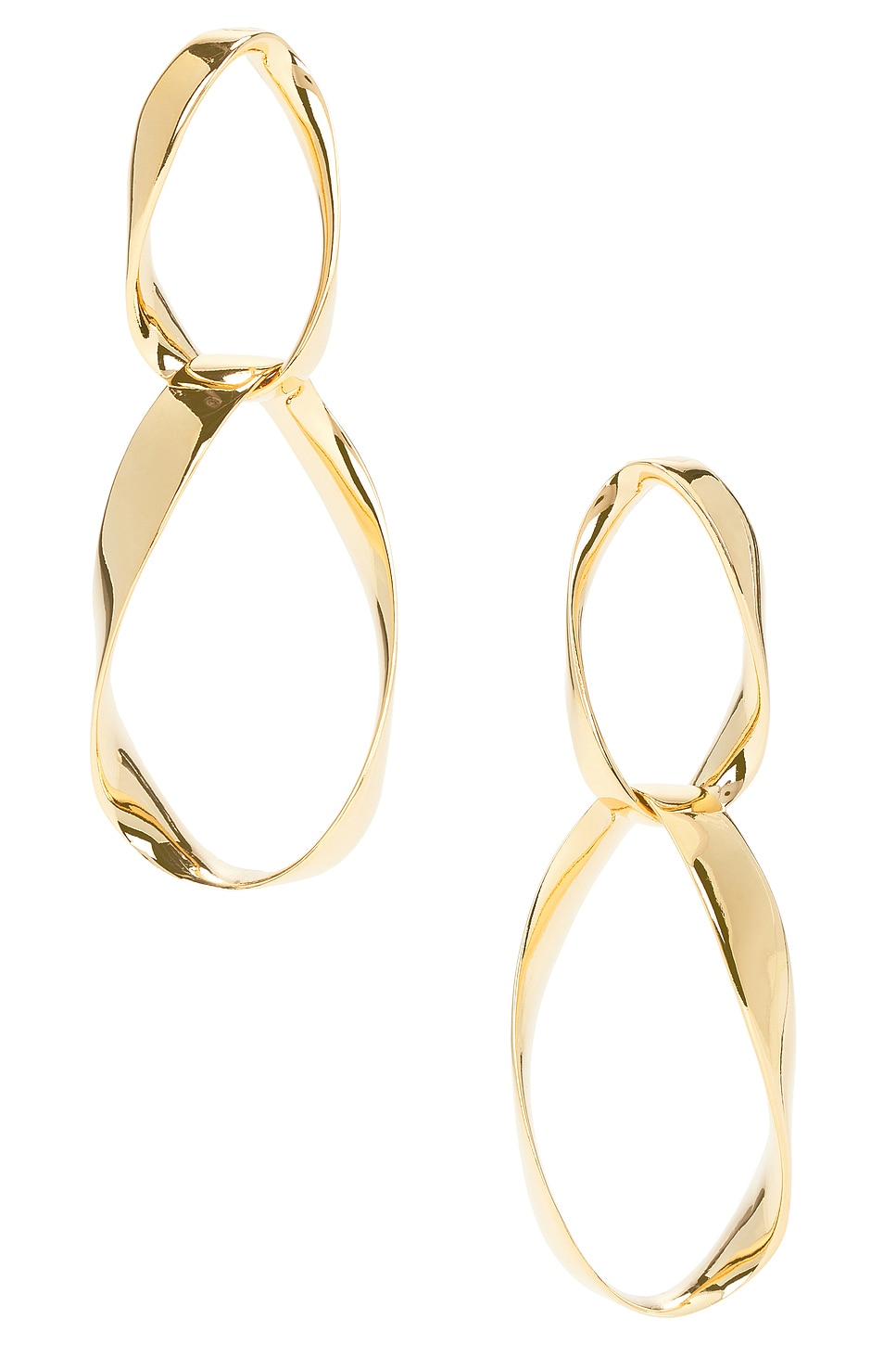 Long Hoop Earrings in Metallic Gold