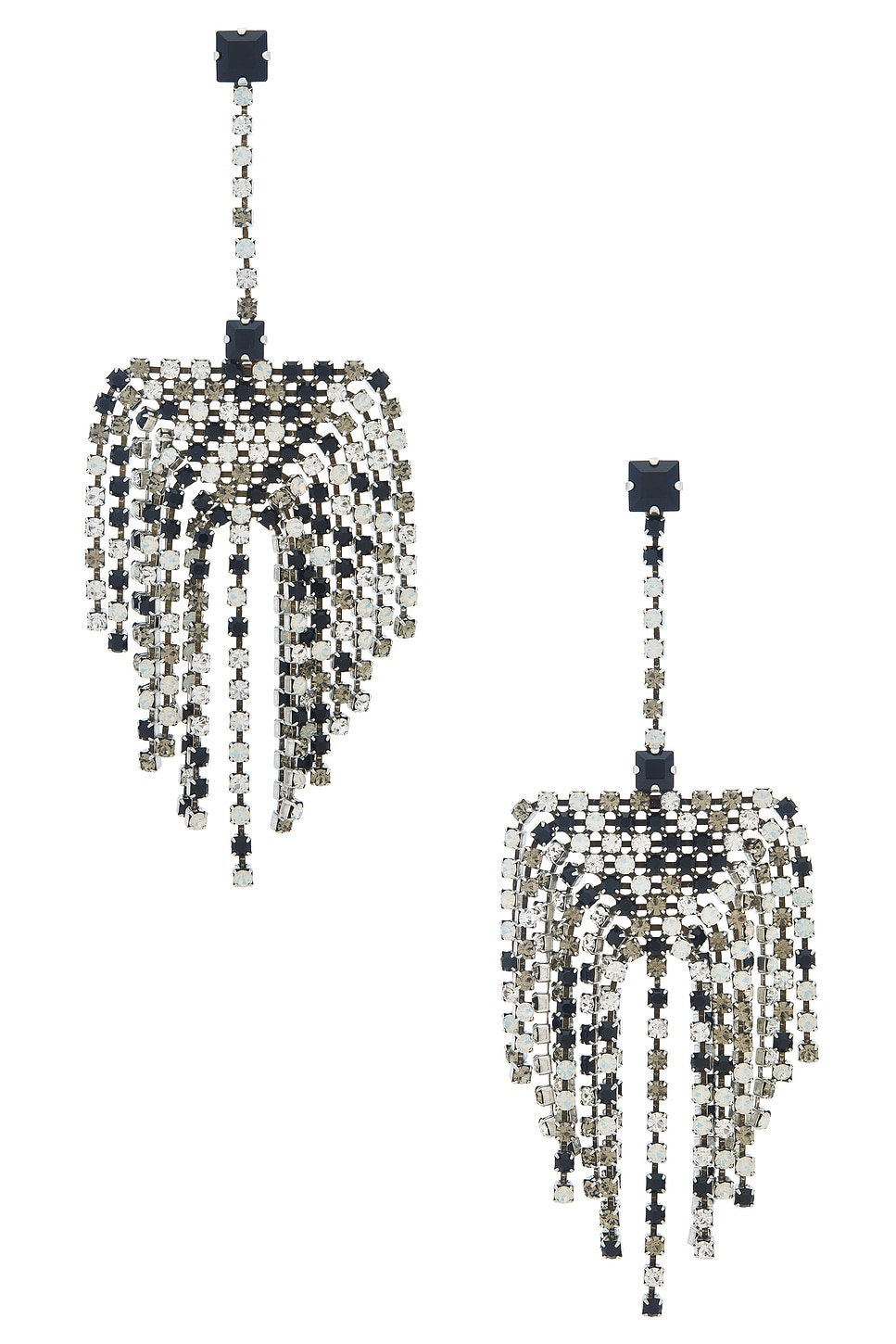 Image 1 of Isabel Marant Faye Fringe Earring in Black & Silver