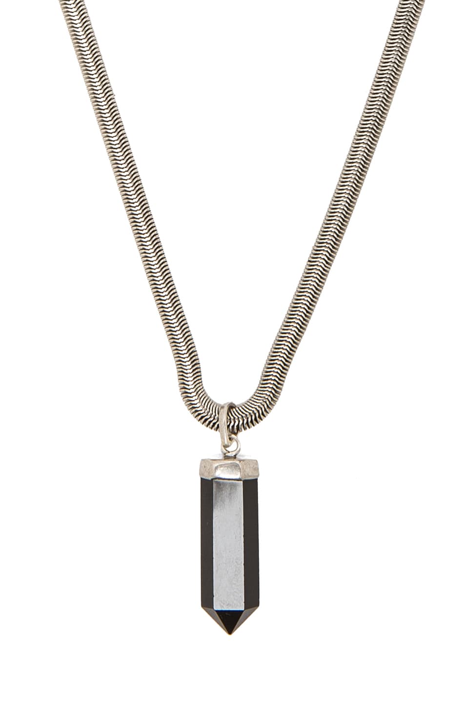Image 1 of Isabel Marant Saul Pendant Necklace in Black & Silver
